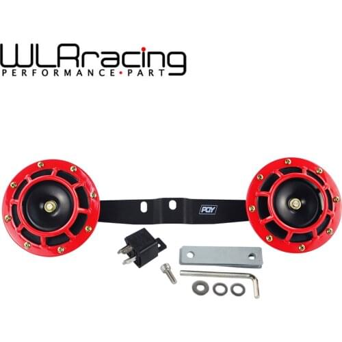 WLR - 2pcs 12v 115DB Hella Super Loud Compact Electric Blast Tone Air Horn Kit with Horn bracket For 2002-2007 SUBARU WRX/STI