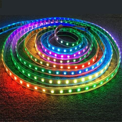 WS2812B LED Strip Individually Addressable RGB Smart Pixel Strip 1m/4m/5m Black/White PCB WS2812 IC Waterproof 5V 30/60/144 leds
