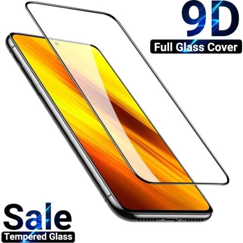 9D Full Cover Glass For Xiaomi Poco X3 Pro Screen Protector Xiaomi Poco M3 F3 X3 NFC 2020 F2 X2 C3 PocoX3 X3Pro Tempered Glass