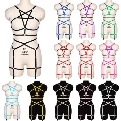 Harness Fashion Erotic Lingerie Womens Body Stocking Belt Festival Rave Wear Fetish Punk Stocking Garter Sexy Womens Underwear