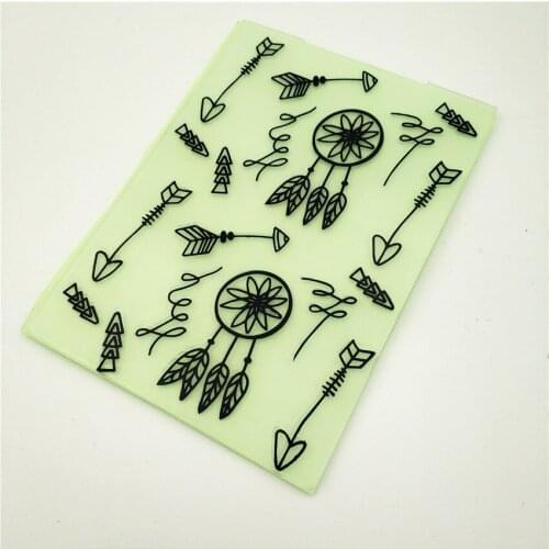 10.5x14.5cm dreamcatcher Embossing folders Plastic bump Scrapbooking DIY Template Fondant indentation Cake Photo Album Card Make