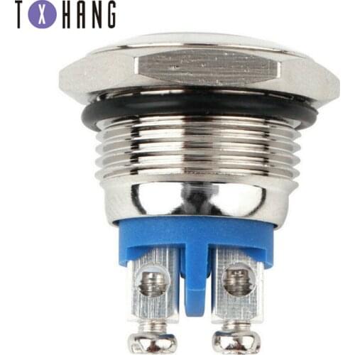 16mm Momentary Brass Nickel Plated Metal Doorbell Bell Horn Power Push Button Switch Screw Car Auto Engine PC Power Start