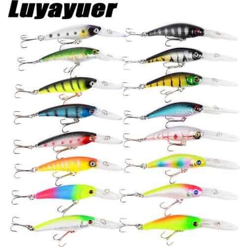 16pcs/set Minnow High Quality Fishing Lure Mixed 2 Models Artificial Hard Baits Fishing Tackle Wobbler Carp Fishing Bait