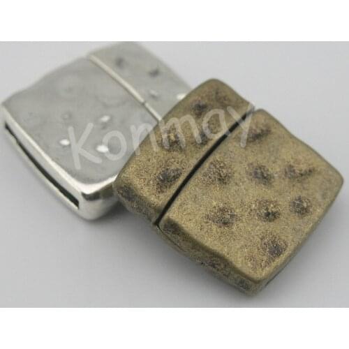 2 Colors--5 Sets 20.0x2.0mm Dotted Strong Magnetic Clasp For Flat Leather Cord--CLP1113