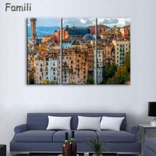 3Pieces/set Living room home wall modern art decoration fabric poster Spain city landscapes Canvas Poster Print