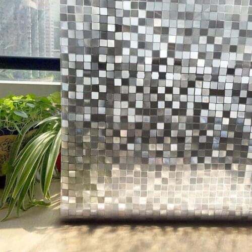 3D Mosaic square Static Film Window Privacy No-Glue electrostatic balcony Glass door Stickers Bathroom Kitchen Translucent 500cm