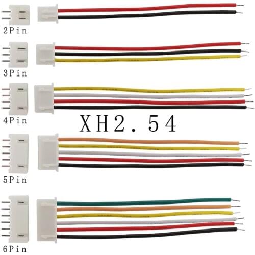 5/10Sets 20CM 2P 3P 4P 5P 6P 7P 8P 9P 10Pin Plug XH 2.54mm Terminals Cable Socket Connectors XH2.54 XH 2.54 JST Wire Connector