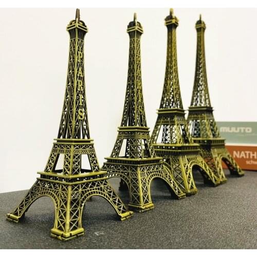 8-15cm Paris Tower Plastic Bronze Crafts Home Desktop Model Decor Souvenir Figurine Statue France Tower Retro Bronze Decorations