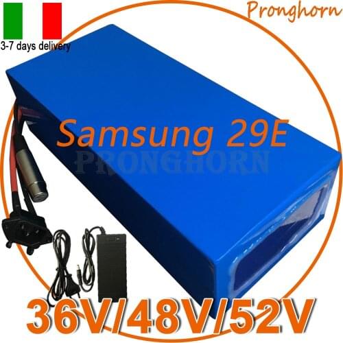Electric Bike Battery 36V 48V 52V 12Ah 15Ah 18Ah 20Ah 24Ah 30Ah Ebike Lithium Battery use Samsung cell for 1000W 2000W with Char
