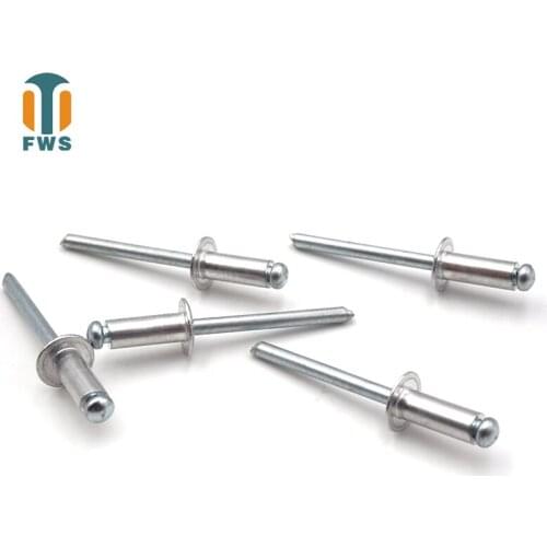 50 PCS M5 16-25mm DIN EN ISO 15979 GB /T 12618.2 Aluminum Open End Blind Rivets With Protruding Head For Furniture Airplane