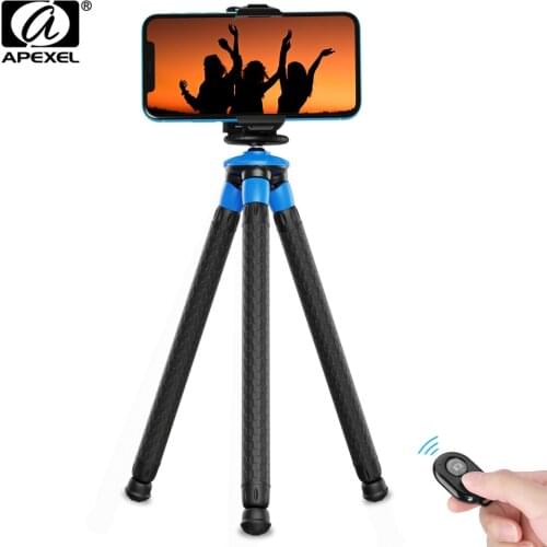 APEXEL 2 in 1 Flexible Octopus Tripod For iPhone Xiaomi Bendable Mobile Phone Smartphone Tripod For Gopro 8 7 Camera Nikon