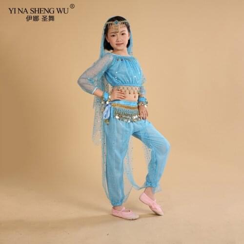 Kids Belly Dancing Girls Belly Dance Costumes Children Oriental Dance Girls Bollywood Indian Performance Dancewear Clothing Set