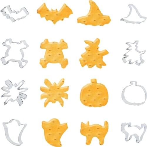 Halloween Ghost Pumpkin Cookie Stainless Steel Mold Halloween Kitchenware Cookie Moulds Baking Decoration Pastry Modeling Tool