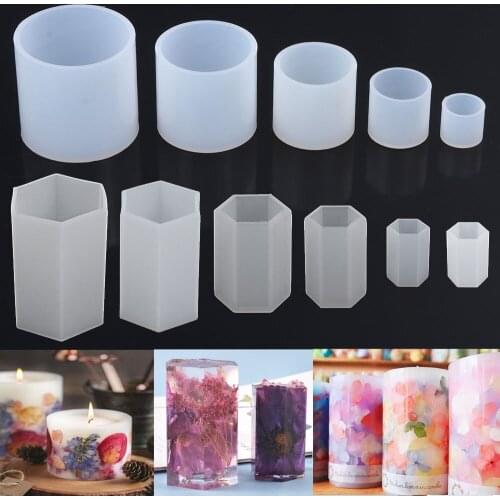 DIY Candle Resin Mold Cylindrical Geometry Wax Mold Handmade Aromatherapy Crafts Epoxy Resin Casting Mold Home Decoration