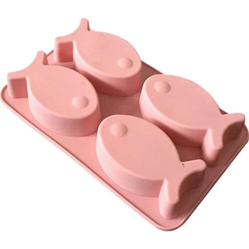 Cake Decorating Tools Creative 4-Cavity Fish Shaped Fondant Cake Candy Silicone Molds Creative DIY Chocolate Mold Baking Tools