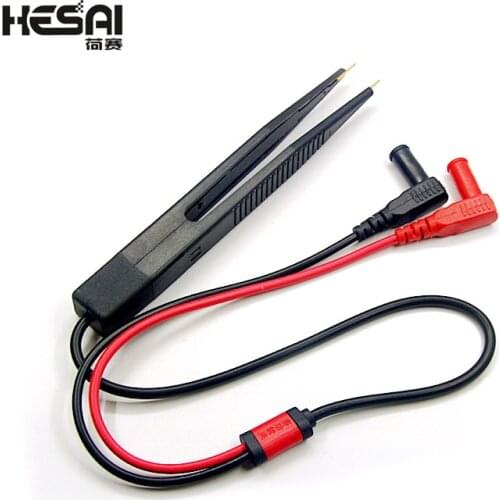 SMD SMT Test Leads Chip Component LCR Testing Tool Multimeter Tester Clip Meter Pen Lead Probe Tweezers Capacitor Resistance