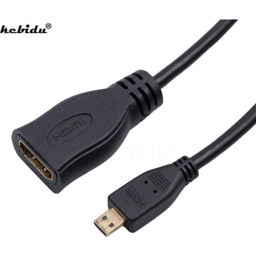Kebidu 2021 20cm Micro HDMI-compatible Male to Female cable Convertor Adapter 1080P High speed for HDTV PS3 XBOX for pc