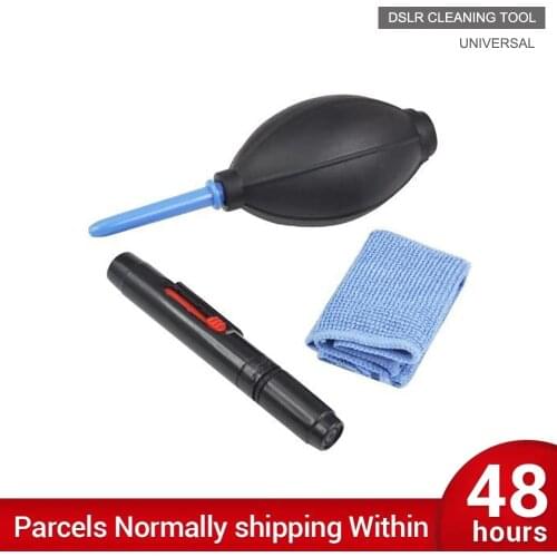 3in1 Camera Cleaning Kit Suit Dust Cleaner Brush Air Blower Wipes Clean Cloth kit for DSLR Canon Nikon Sony Camcorder VCR Go Pro