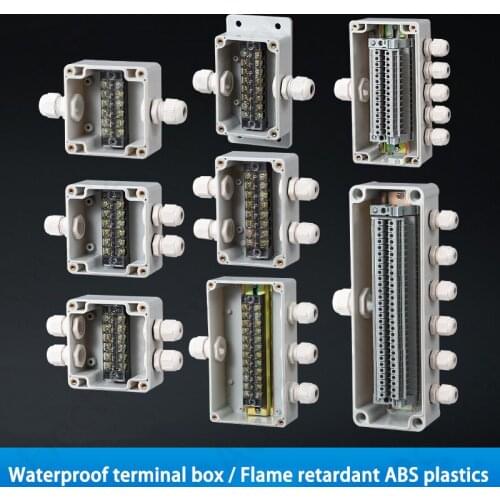 Terminal box plastic household monitoring power supply terminal outdoor waterproof threading cable distribution line sealed box
