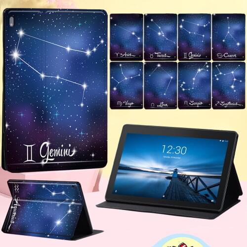 Anti-fall Tablet Case for Lenovo Smart Tab M10 FHD Plus/Tab (E10/M10) Star Sign Series High Quality Leather Stand Cover Case