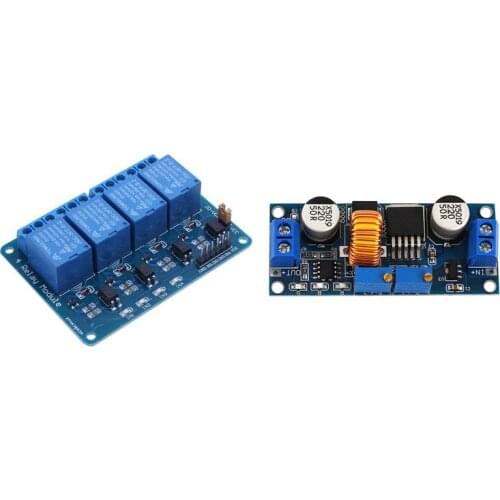 LBER 2PCS 5V 4 Channel Relay Board Module Optocoupler LED with Lithium Battery Charger Module Board 5V-32V to 0.8V-30V