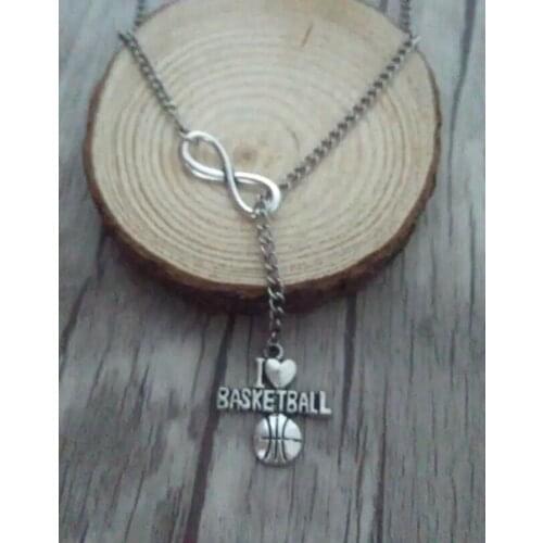 Lucky 8&I Love Basketball Stand Fashion Vintage charm sweater chain suitable necklace&bracelet jewelry Accessories B533