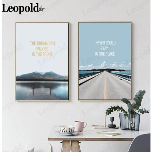 Nordic Seaside Scenery Canvas Poster Sea Blue Sky White Clouds Painting Wall Art Modern Room Home Decoration Accessories