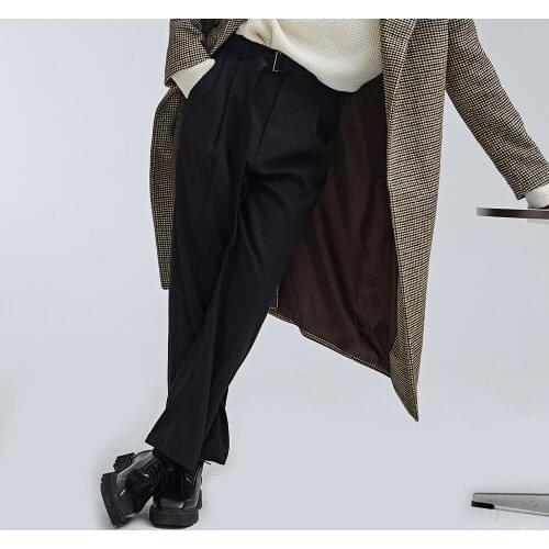 Spring and summer new personalized design casual pants mens Hong Kong Style Korean loose wide leg pants students' Slim casual p