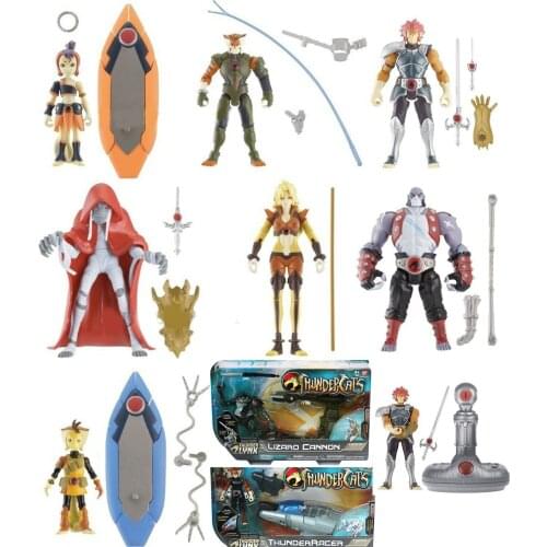 Bandai Genuine Thundercats Tiger Flyer Thunderracer Cheetara Panthrd Tygra Joints Movable Action Figure Toys Children Gifts