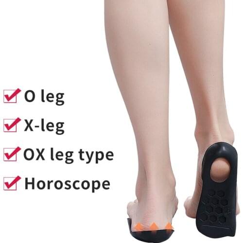 1 Pair Orthotics Heel Pads Unisex O/X Legs Correction Insoles Arch Support Orthoses Pad Massaging