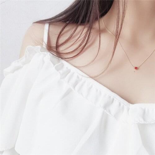 Trendy 2021 New Fashion Small Heart Choker Necklace Korean Chains Pendant Simple Chunky Necklace For Women Jewelry Girl Gifts