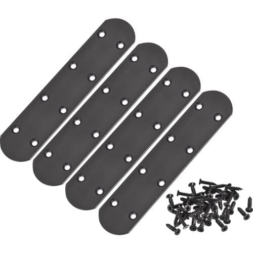 Uxcell Flat Straight Brace Repair Plate, 170 x 38 x 3mm Iron 4 Pcs