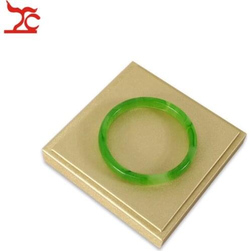 Promotion Square Gold Jewelry Display Counter Pad Wooden Pendant Bangle Ring Exhibition Raiser Earring Holder Stand 10*10*1.5cm
