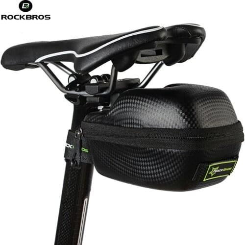 Rockbros Road Bike Carbon Fiber & PU Leather Large Capacity MTB Seatpost Bag Waterproof Cycling Cycle Rear Saddle Bags Black New