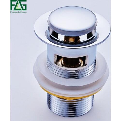 FLG Bathroom Sink Drain Strainer Faucet Accessory Kitchen Sink Strainer Copper With Overflow Kitchen Pop Up Drain