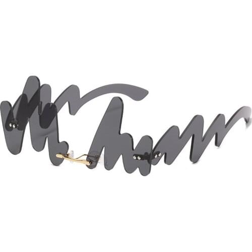 TEENYOUN Rimless Line Sunglasses For Women 2021 Luxury Brand Funny N Shaped Red Wave Sun Glasses Men Vintage Oculos UV400