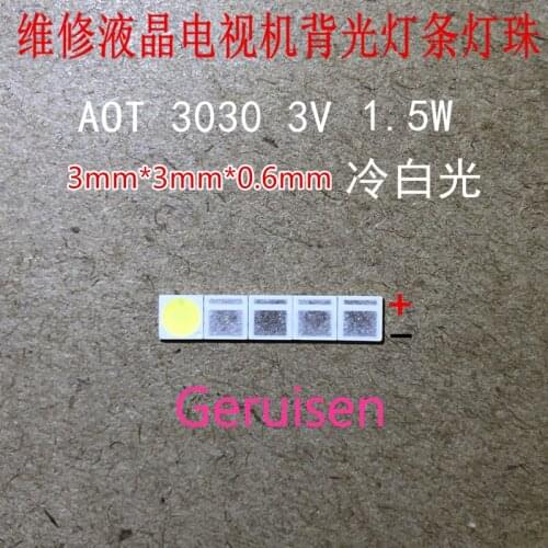 AOT Backlight High Power LED 1.5W 3V 3030 94LM Cool white LCD Backlight for TV Application EMC 3030C-W3C 10000pcs