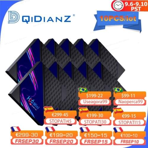 10pcs H96 MINI V8 smart TV Box android 10.0 allwinner h313 quad core 2G 16G 4k 3d Android tv set top box media player