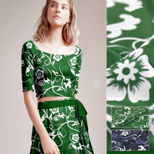 30mm green silk elastic heavy fabric spring, summer and autumn heavy silk fabric pants skirt clothing material anti-wrinkle good