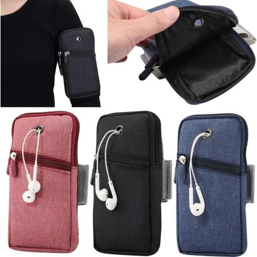 Universal Cellphone Bag Case for screen 6.5" Large Capacity Phone Case For iPhone 11On Hand Sports Phone Pouch zipper arm bag