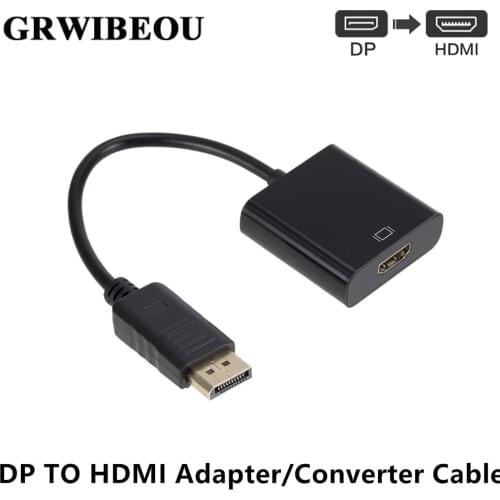 Grwibeou DP to HDMI Adapter DP Male to HDMI Female Video Audio Converter for PC Laptop Projector Display Port to HDMI Adapter