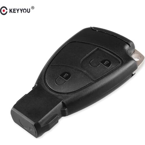 KEYYOU 2 Buttons Car Remote Key Shell Fob Case For Mercedes for Benz C E ML Class Sprinter Replacement Shell+ Battery Holder