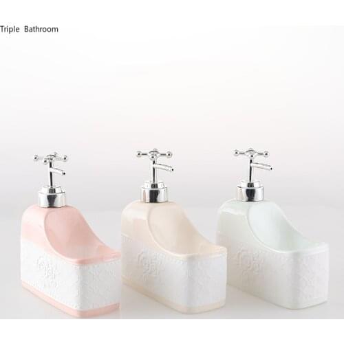 1 pc 500ml Soap Dispenser Bottle Nordic Style Ceramics Shampoo Bottle Wristband Hand Dispenser Bathroom Decoration Accessories