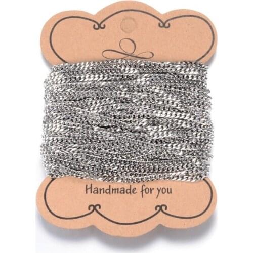 10m 304 Stainless Steel Twist Chains Curb Chains for Jewelry Making Golden, 3.5x2.5x0.6mm; about 10m/card