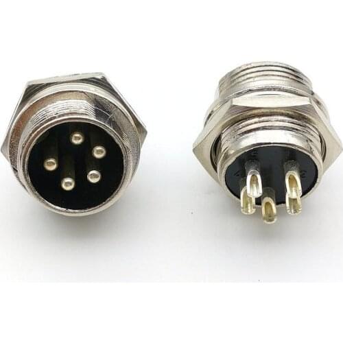 1000pcs 16mm GX16 3 Pin male Audio Cable Chassis Mount Connector New