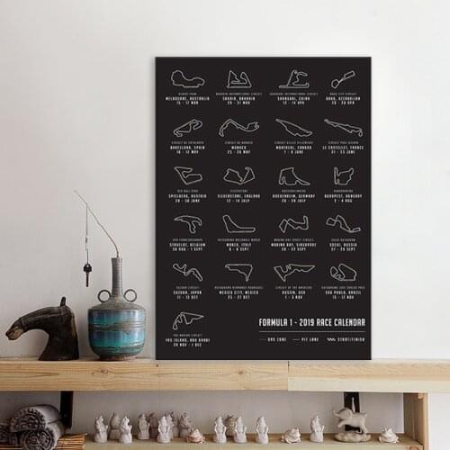 2021 F1 Formula Grand Prix Race Calendar Circuit Map Track Art Poster Race Canvas Painting Prints Picture Home Wall Art Decor