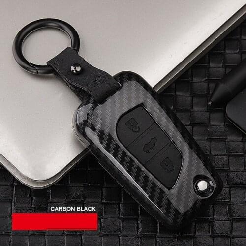ABS Carbon fiber Car Remote Smart Key Case Cover Holder Flip Key For Toyota RAV4 REIZ CROWN LEVIN YARiS Highlander Camry Corolla
