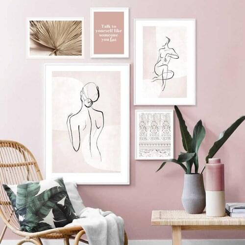 Abstract Geometric Line Figure Simple Small Fresh Canvas Wall Art Nordic Poster For Home Interior Decoration Living Room Wall