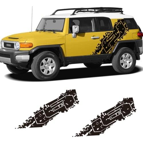 Car Sticker Fit for Toyota Fj Cruiser 2007-2017 2018 2019 Side Body Fj Letter Mud Graphics Vinyl Car Decal Decoration Accessorie