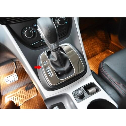ABS Chrome LHD Auto Accessories Car Gear Rotary Button Frame Panel Decoration Styling 1pcs For Ford Escape Kuga 2013 2014 2015